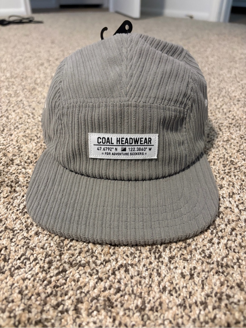 Coal Headwear Men's The Analog Gray Corduroy 5 Panel Cap